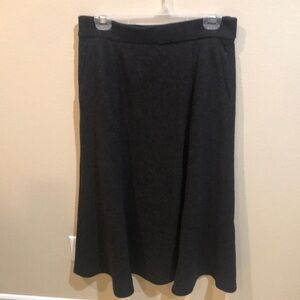 GU Wide Flare Hem Black/Dark Gray Blend Maxi Skirt-Size XL
